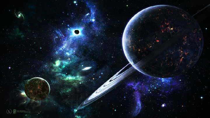 space wallpaper blue planets